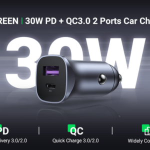 UGREEN PD30W SCP22.5W Car Charger Dual Port Fast Charging 30W