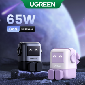 UGREEN UNO RobotGaN 65W USB C USB A Charger Mini Robot Nexode 3 Ports GaN